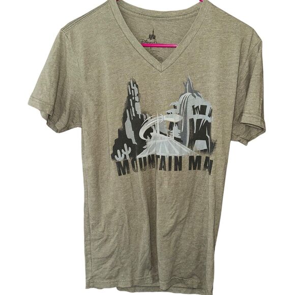 Disney Parks Mountain Man Splash Mountain V Neck T Shirt Small Army Green - Picture 4 of 11